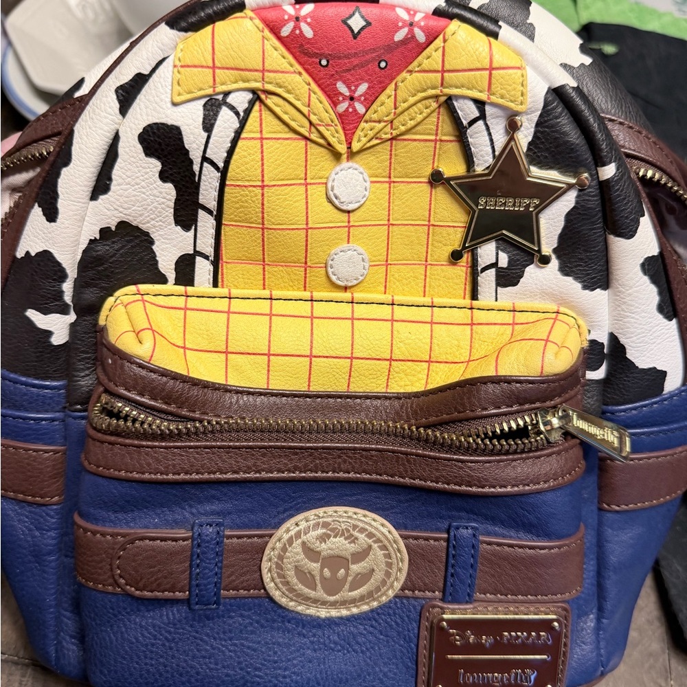Loungefly Woody Inspired Backpack with Yellow and Blue Accents